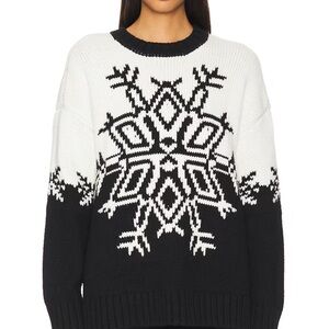 Show Me Your Mumu Women’s Black/White Stowe
Sweater Snowflake Knit.  Size M. NWT